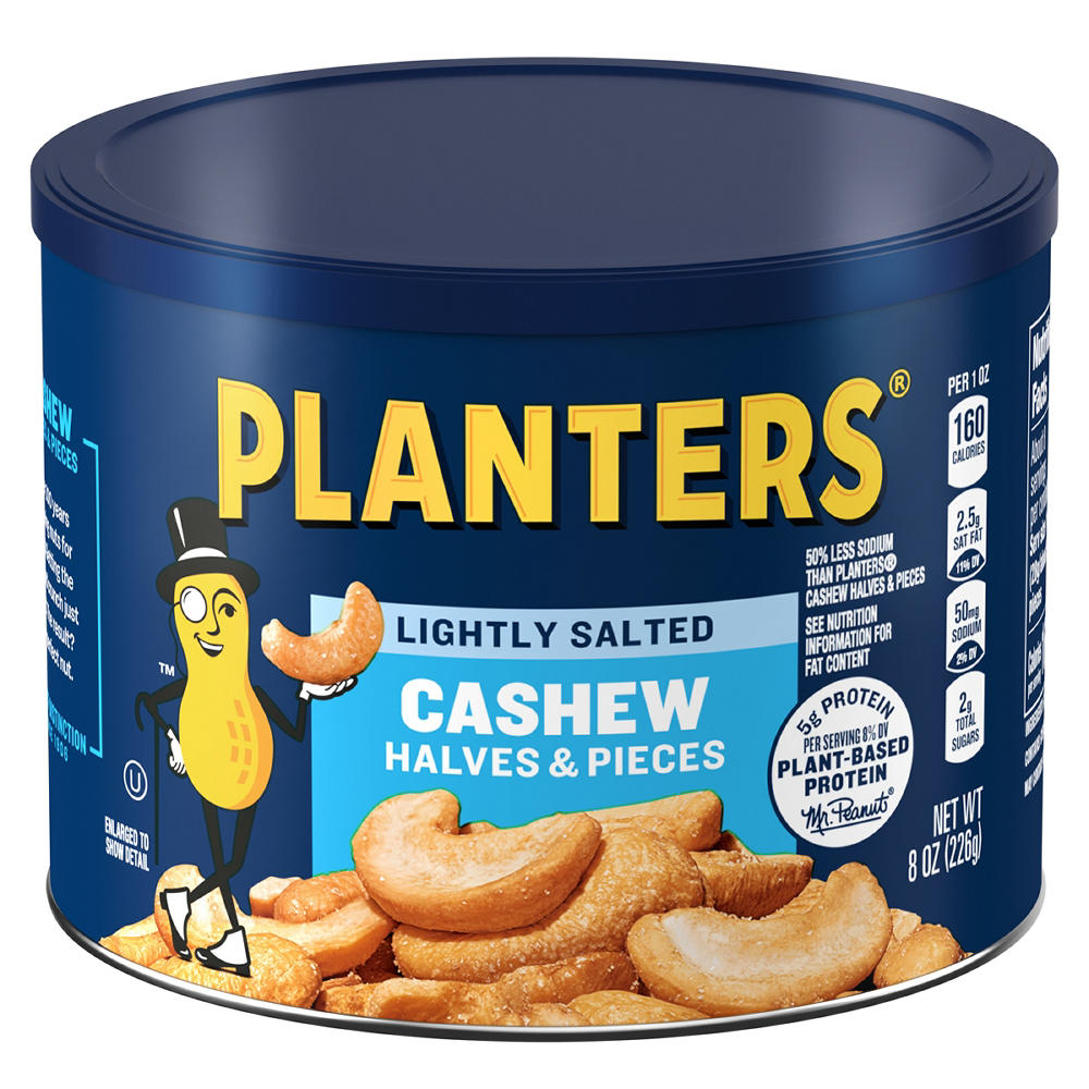 Planters Lightly Salted Cashews Halves & Pieces, 8 oz