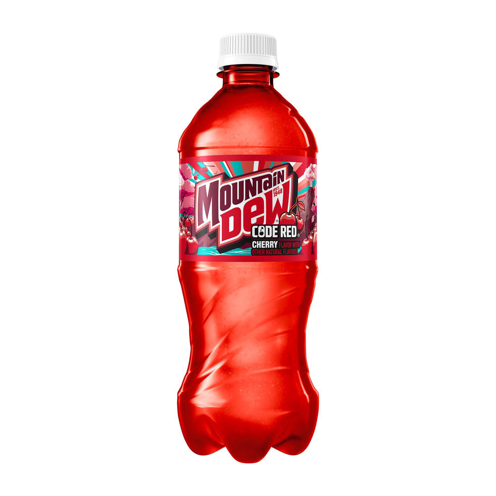 Mountain Dew Code Red Cherry Soda Soft Drink, 20 oz