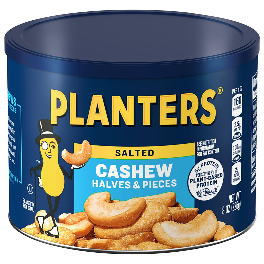 Planters Salted Cashews Halves & Pieces, 8 oz