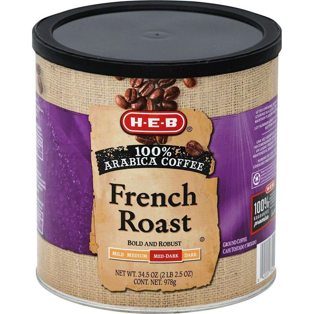 H-E-B French Roast Med-Dark Roast Ground Coffee, 34.5 oz