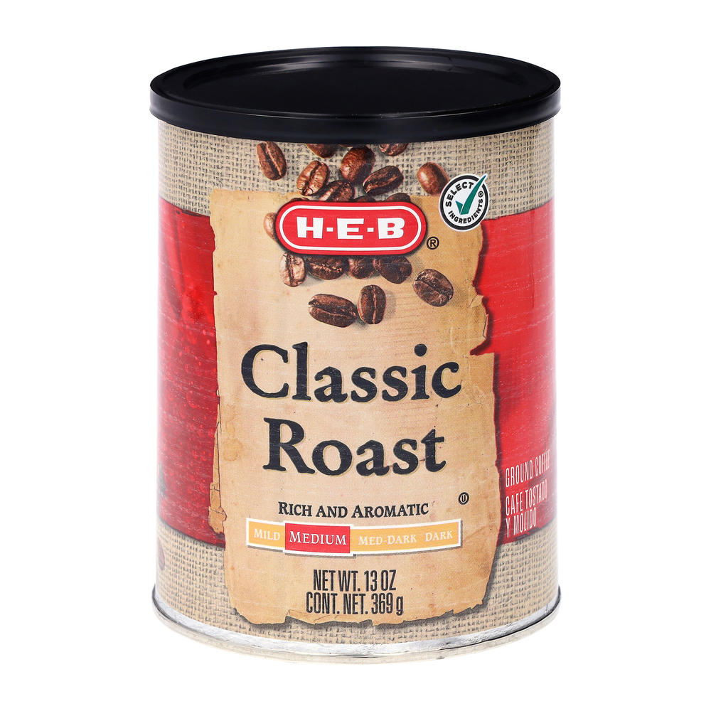 H-E-B Classic Roast Medium Roast Ground Coffee, 13 oz