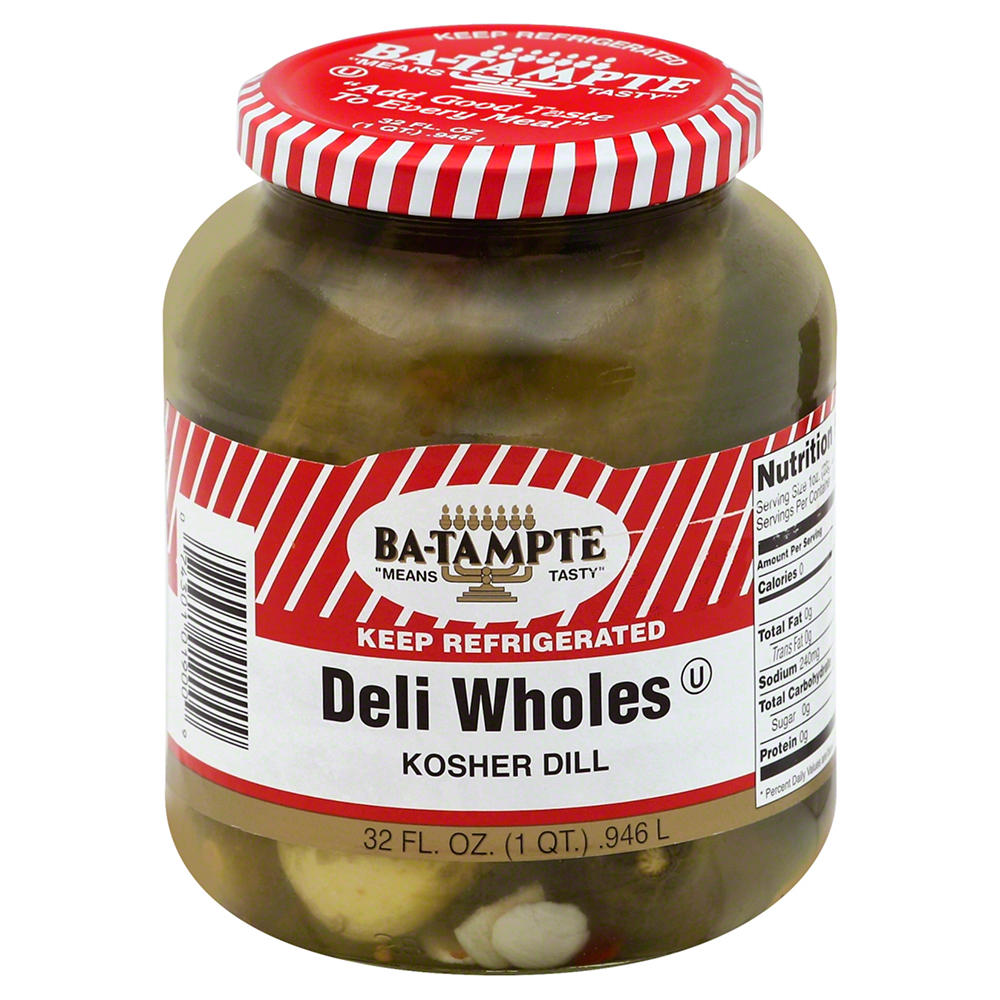Batampte Kosher Deli Wholes Kosher Dill, 32 OZ