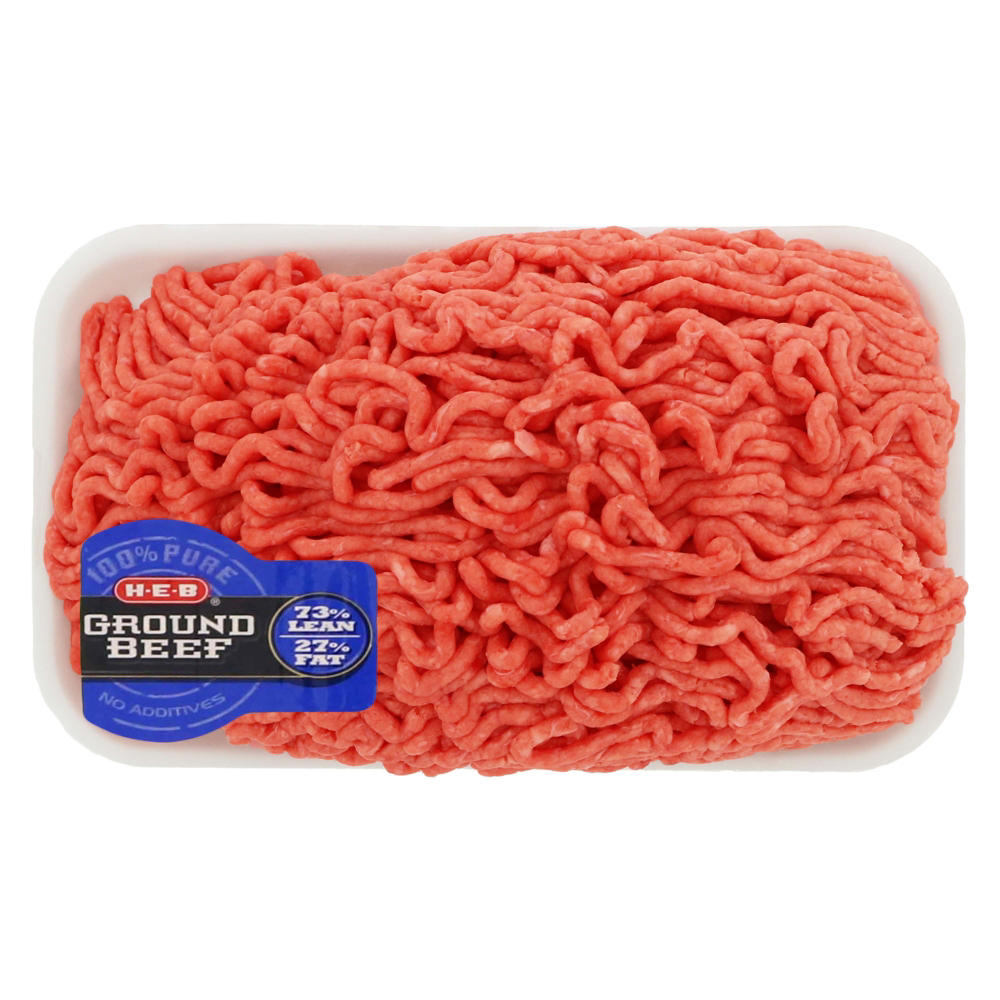 H-E-B 100% Pure Ground Beef - 73% Lean, Avg. 1.25 lbs