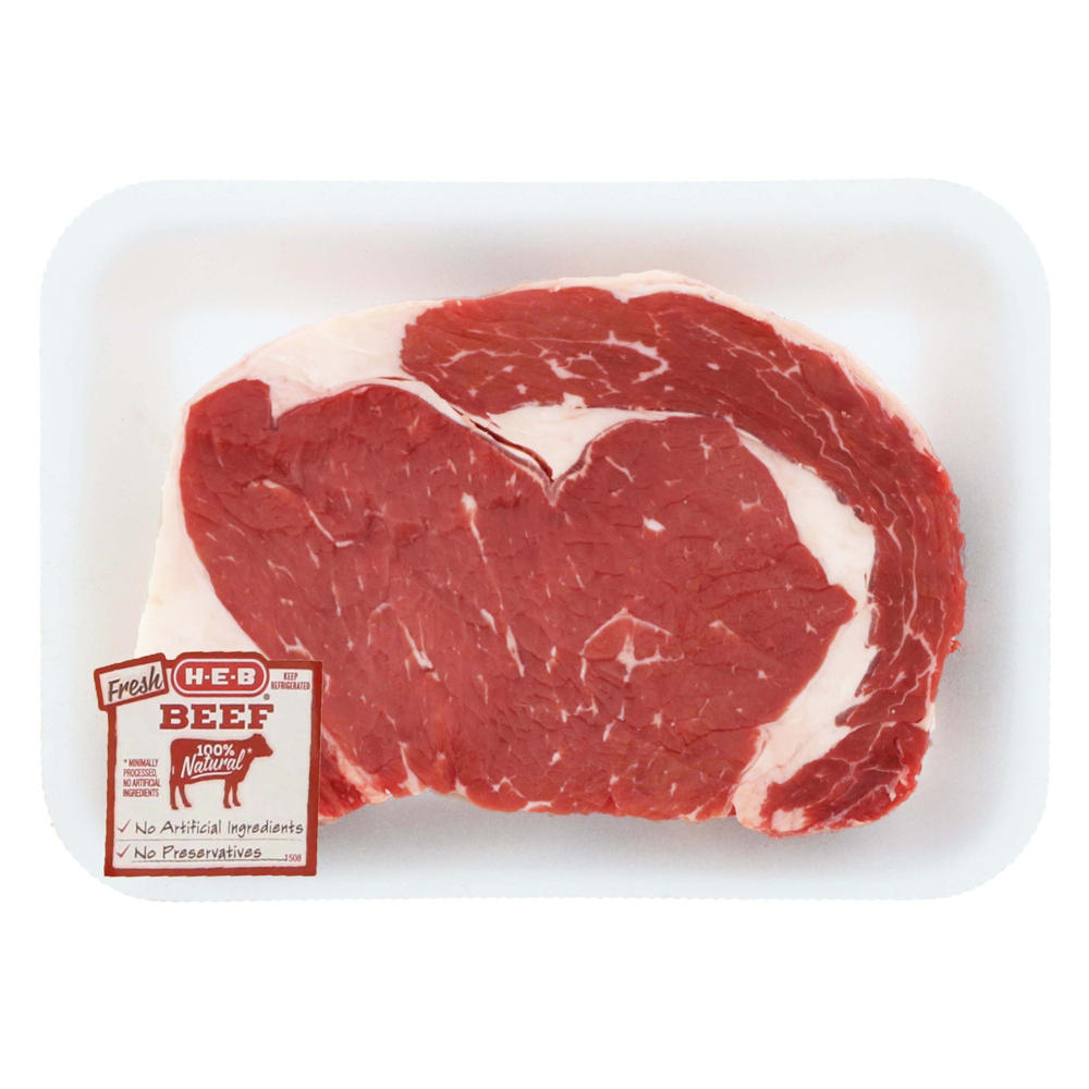 H-E-B Boneless Beef Ribeye Steak - USDA Select, Avg. 0.77 lb