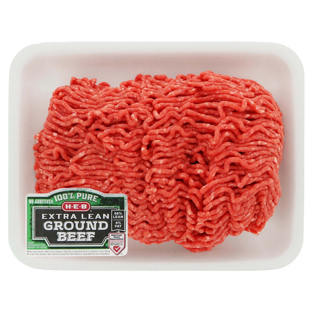 H-E-B 100% Pure Extra Lean Ground Beef, 96% Lean - Value Pack, Avg. 1.9 lbs