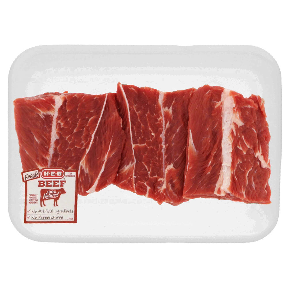 H-E-B Boneless Top Blade Beef Short Ribs, Avg. 1.33 lbs