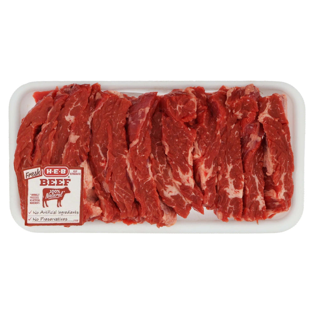 H-E-B Beef Skirt Strips, Avg. 0.95 lb