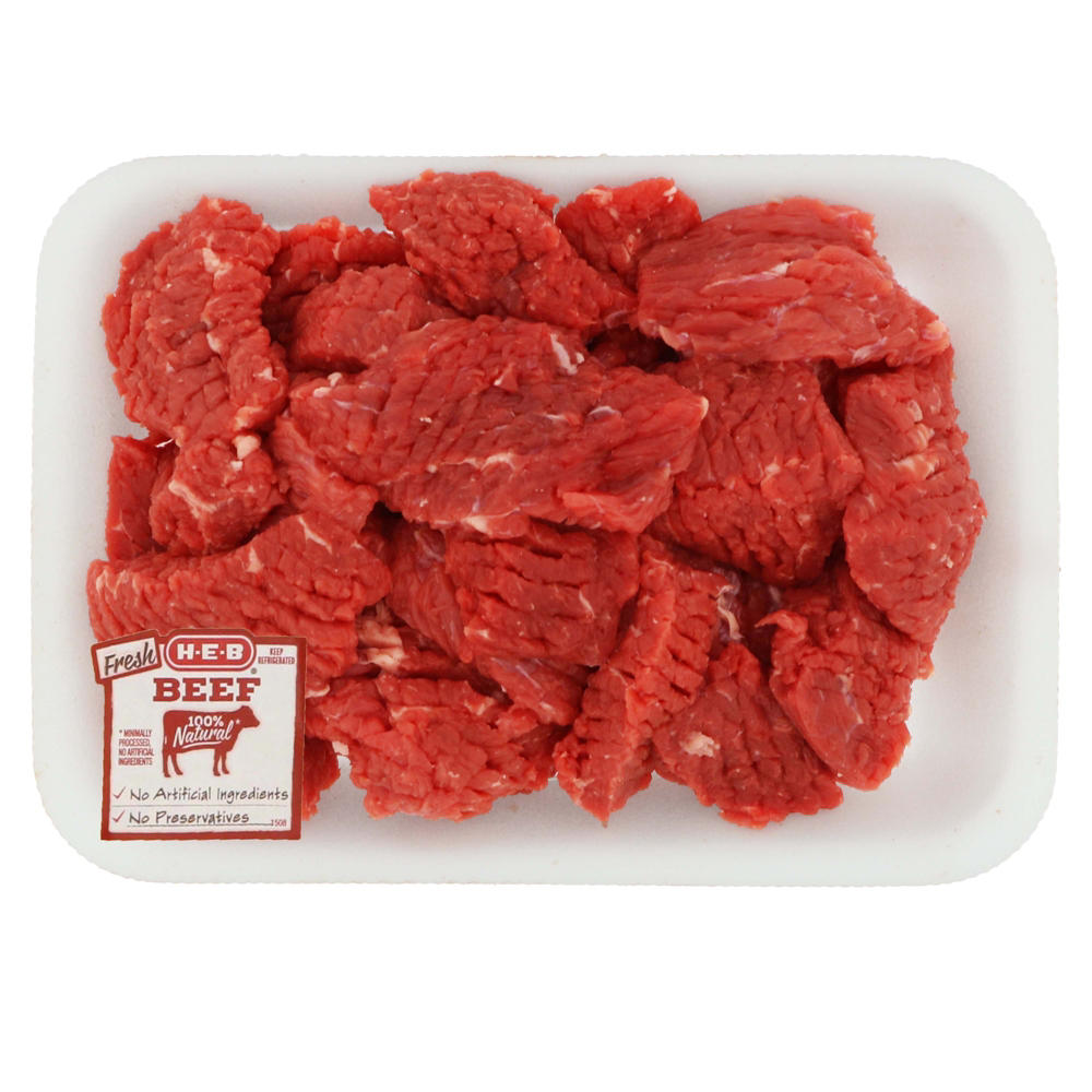 H-E-B Boneless Tenderized Lean Beef Stew Meat, Avg. 1.17 lbs