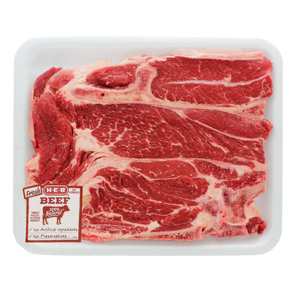 H-E-B Bone-In Beef Chuck Steaks - USDA Select, Avg. 1.25 lbs