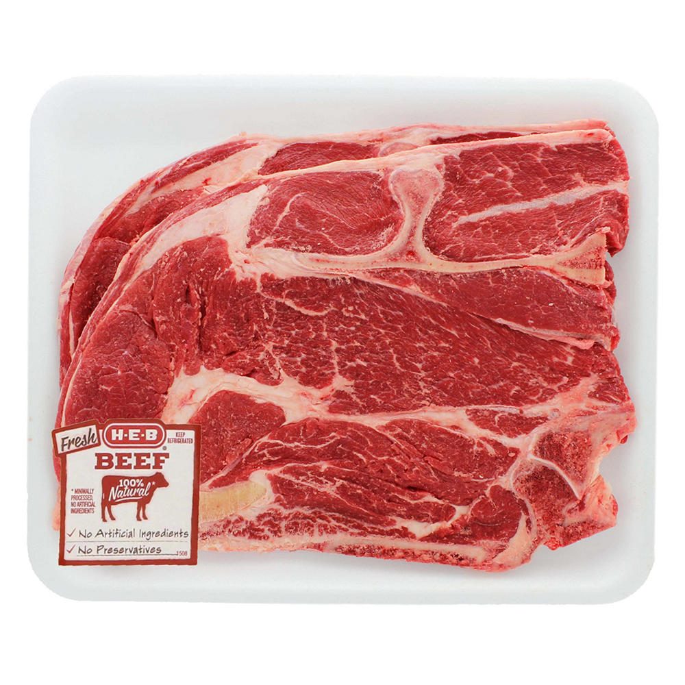 H-E-B Beef Chuck Steak Thin Bone-In Value Pack, USDA Select , Avg. 2.0 lbs