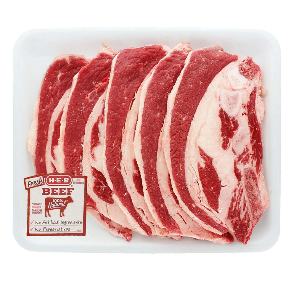 H-E-B Beef Sliced Navel Brisket Bone-In Thin, Value Pack, Avg. 2.15 lbs