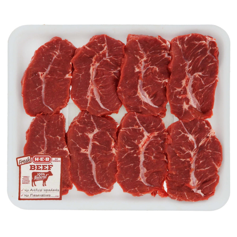 H-E-B Beef Top Blade Steak Boneless Thin Value Pack USDA Select, Avg. 1.75 lbs