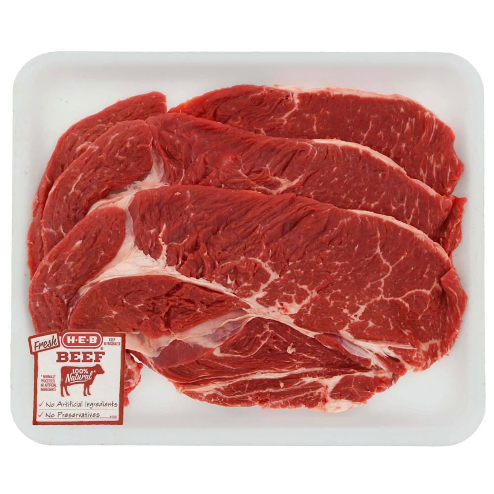 H-E-B Beef Chuck Steak Thin Value Pack, USDA Select , Avg. 1.65 lbs