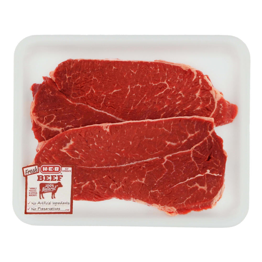 H-E-B Boneless Beef Shoulder Steaks, Thin Cut - USDA Select, Avg. 0.86 lb