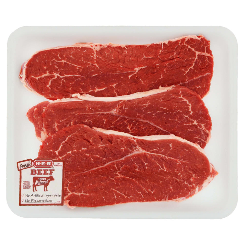 H-E-B Boneless Beef Shoulder Steaks - USDA Select - Value Pack, Avg. 1.97 lbs