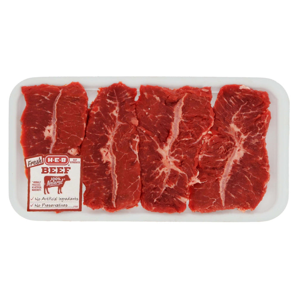 H-E-B Beef Top Blade Steak Boneless Thin, USDA Select, Avg. 1.0 lb