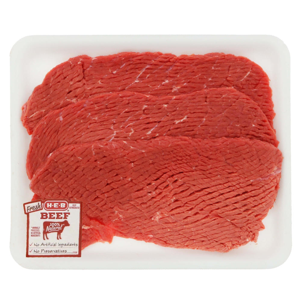 H-E-B Beef Top Round Steak Tenderized Value Pack, USDA Select , Avg. 1.5 lbs