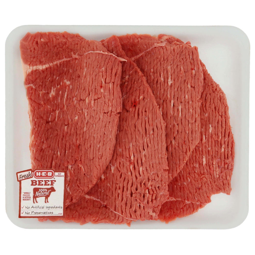 H-E-B Beef Bottom Round Steak Tenderized Value Pack, USDA Select, Avg. 1.5 lbs