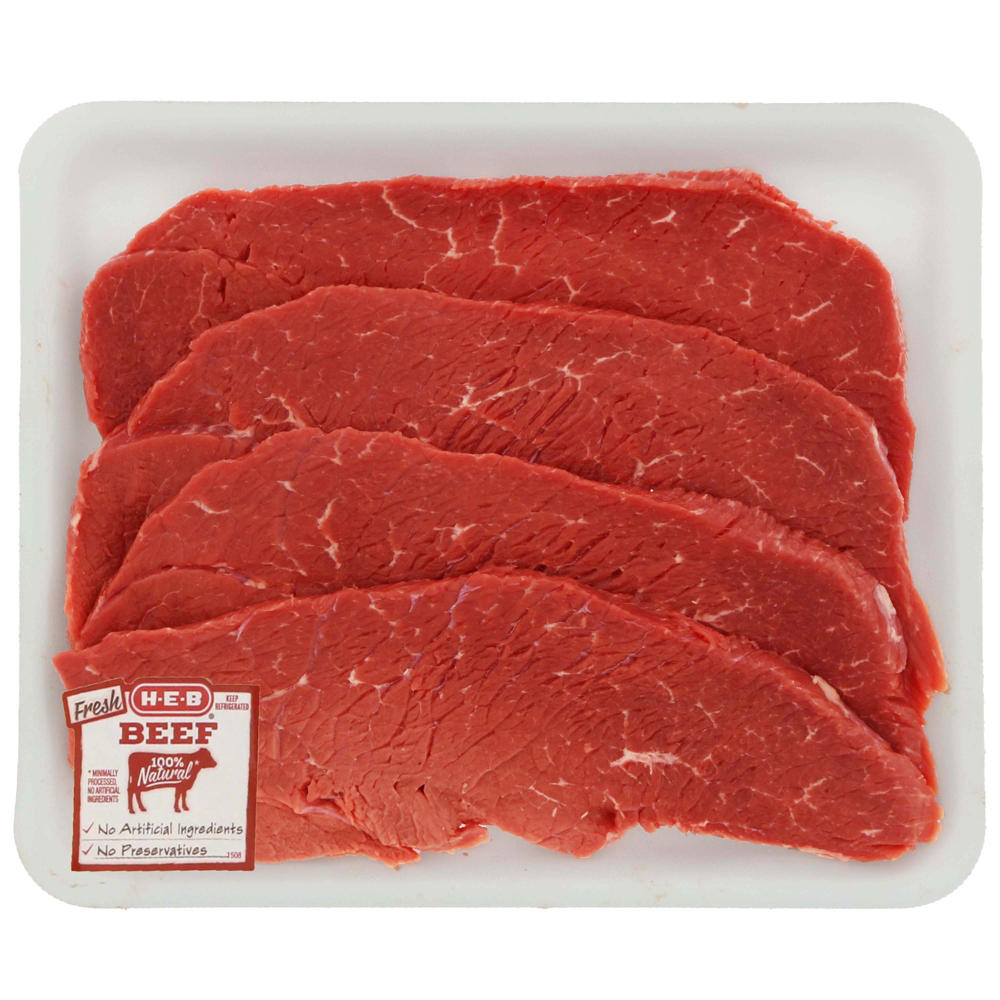 H-E-B Beef Top Round Steak Thin Value Pack, USDA Select , Avg. 1.6 lbs