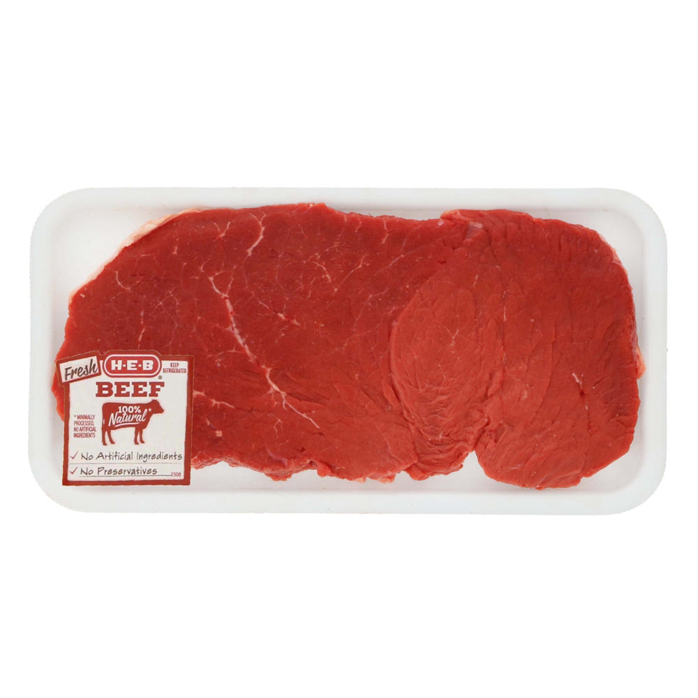 H-E-B Beef Top Round Steak, USDA Select, Avg. 0.75 lb