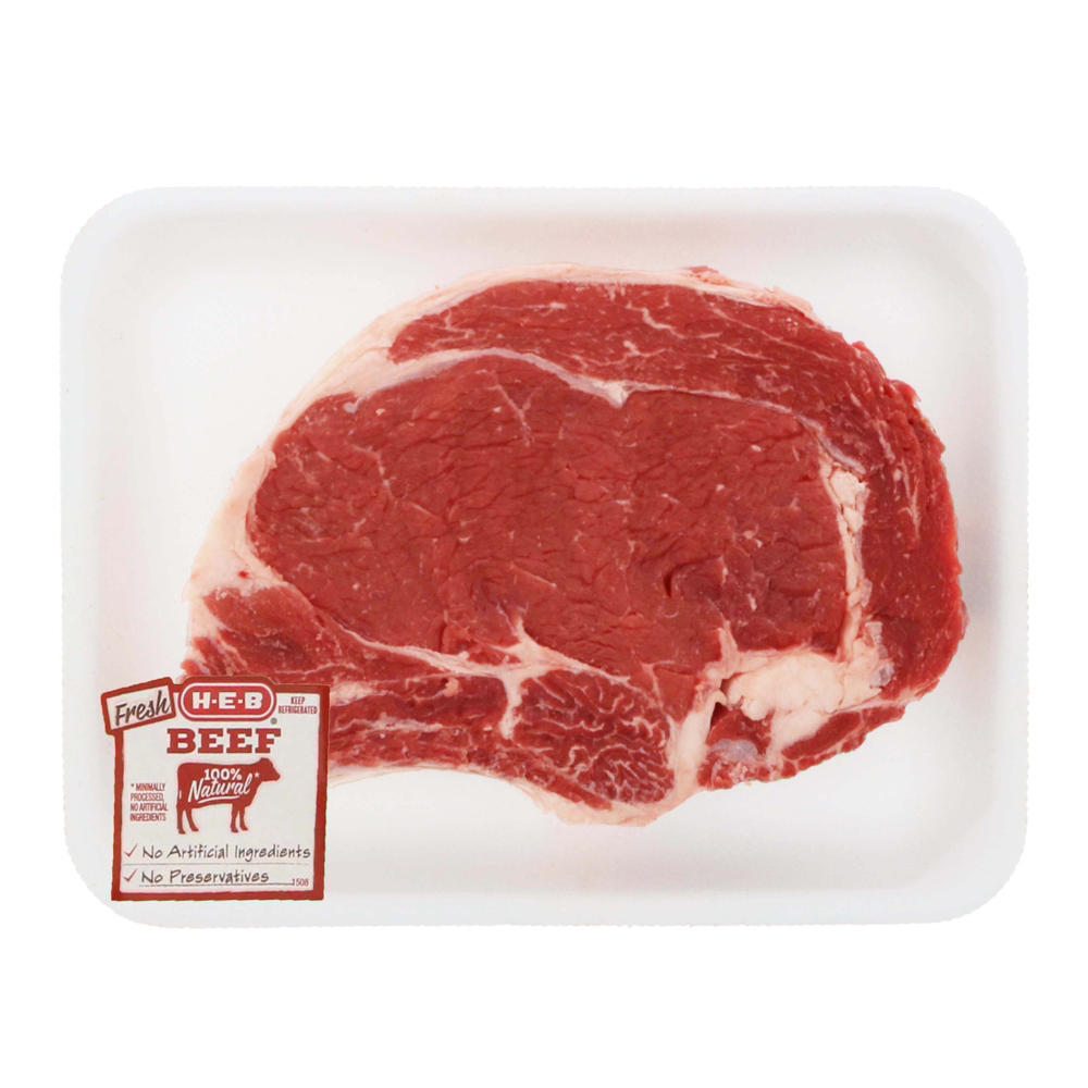 H-E-B Beef Ribeye Steak Bone-In, USDA Select, Avg. 1.06 lbs