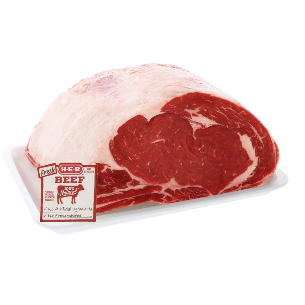 H-E-B Beef Bone-In Ribeye Roast, Small End 4-Rib, USDA Select, Avg. 8.5 lbs