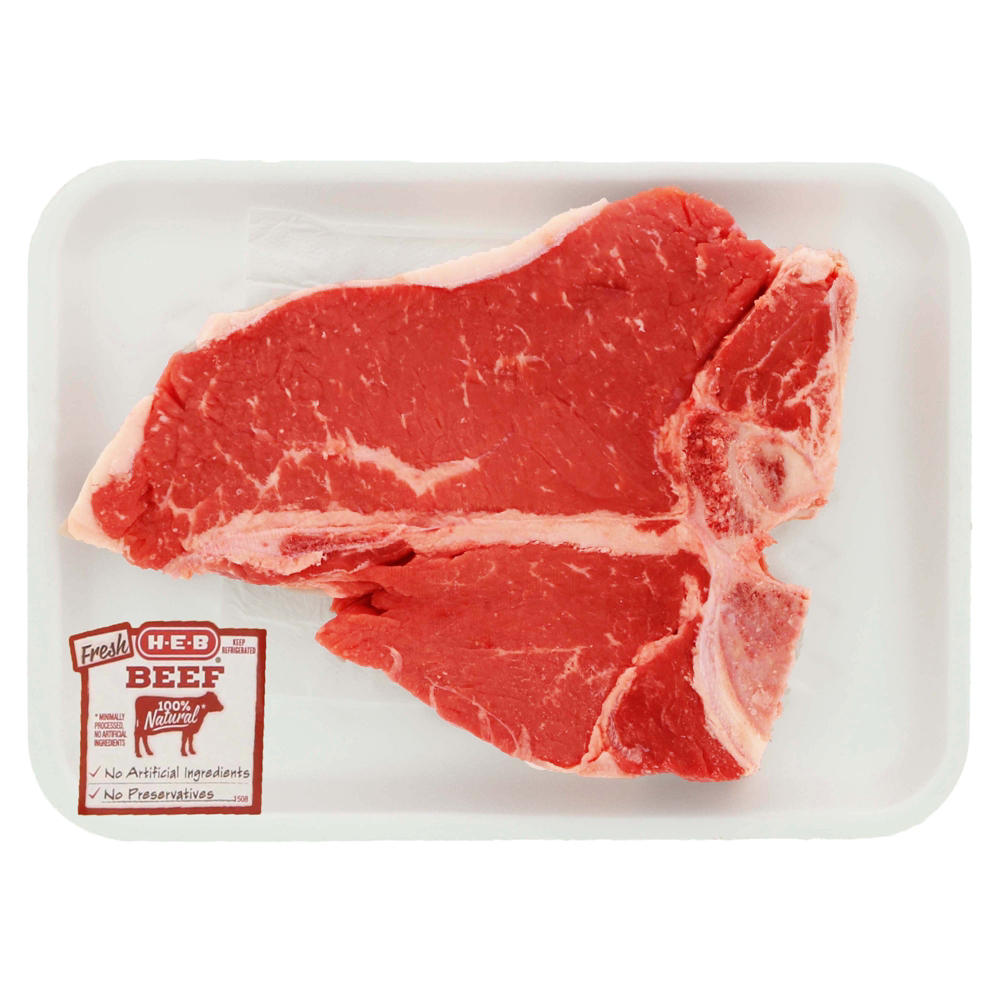 H-E-B Beef T-Bone Steak, USDA Select, Avg. 1.07 lbs