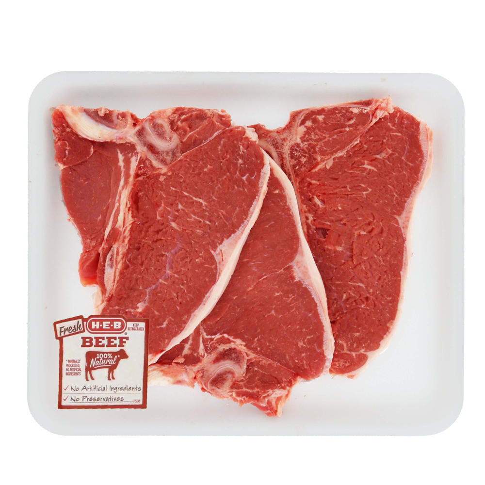 H-E-B Beef T-Bone Steak Thin Value Pack, USDA Select , Avg. 1.5 lbs
