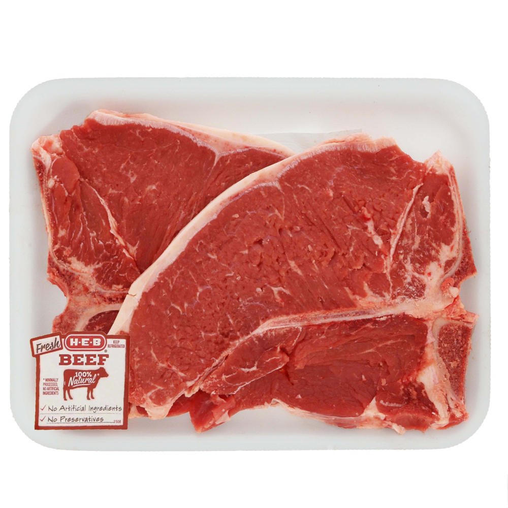 H-E-B Beef T-Bone Steak Thin, USDA Select, Avg. 1.05 lbs