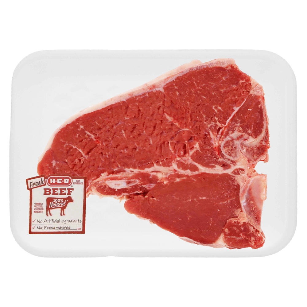H-E-B Beef T-Bone Steak Thick, USDA Select, Avg. 1.25 lbs