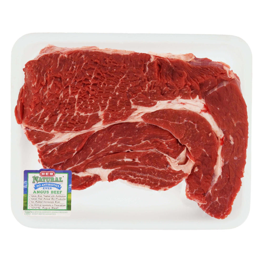 H-E-B Natural Beef Chuck Steak Boneless, USDA Choice, Avg. 1.08 lbs