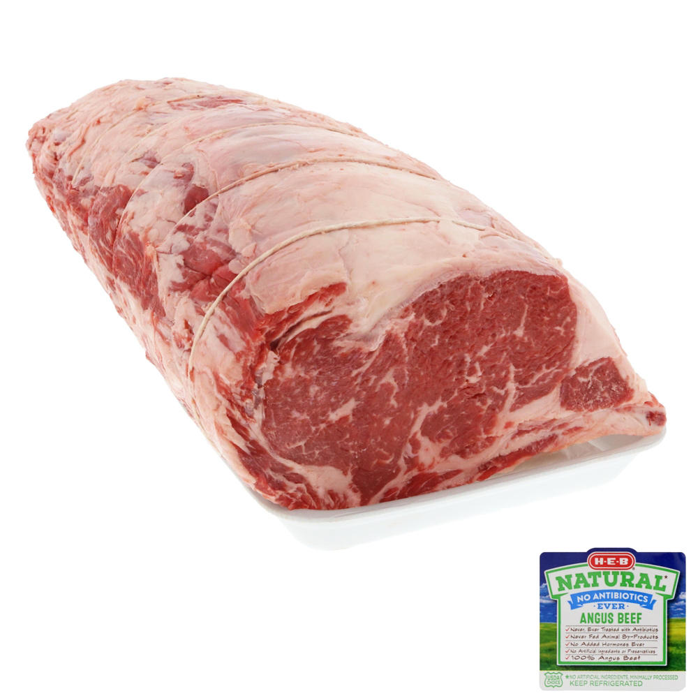 H-E-B Natural Angus Beef Whole 7-Rib Ribeye Roast - Cut & Tied, Avg. 18.0 lbs