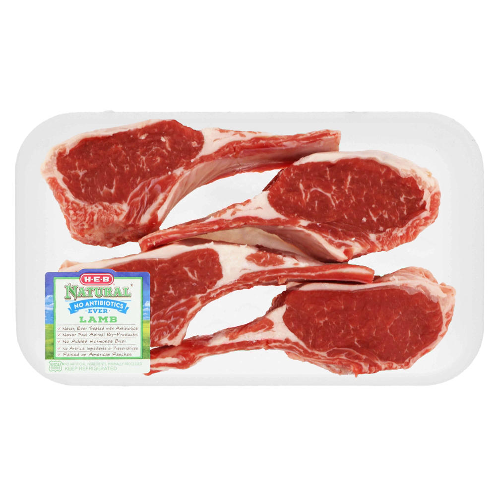 H-E-B Natural Bone-in Lamb Rib Chops, Avg. 1.02 lbs