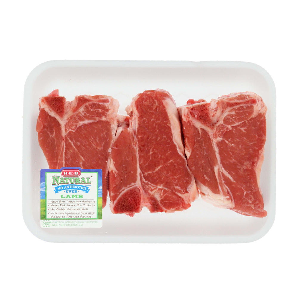 H-E-B Natural Lamb Loin Chops Bone-In Thick, Avg. 1.0 lb