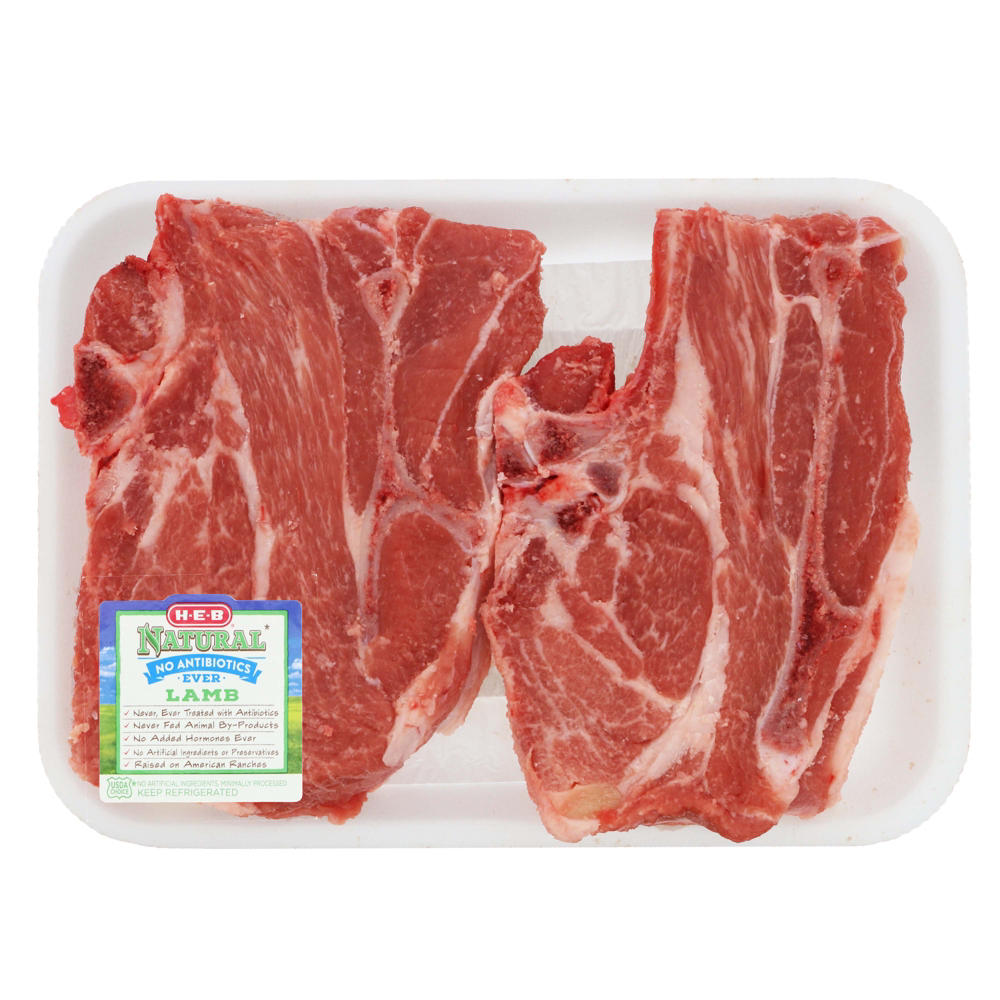 H-E-B Natural Lamb Shoulder Blade Chops Bone-In, Avg. 1.25 lbs