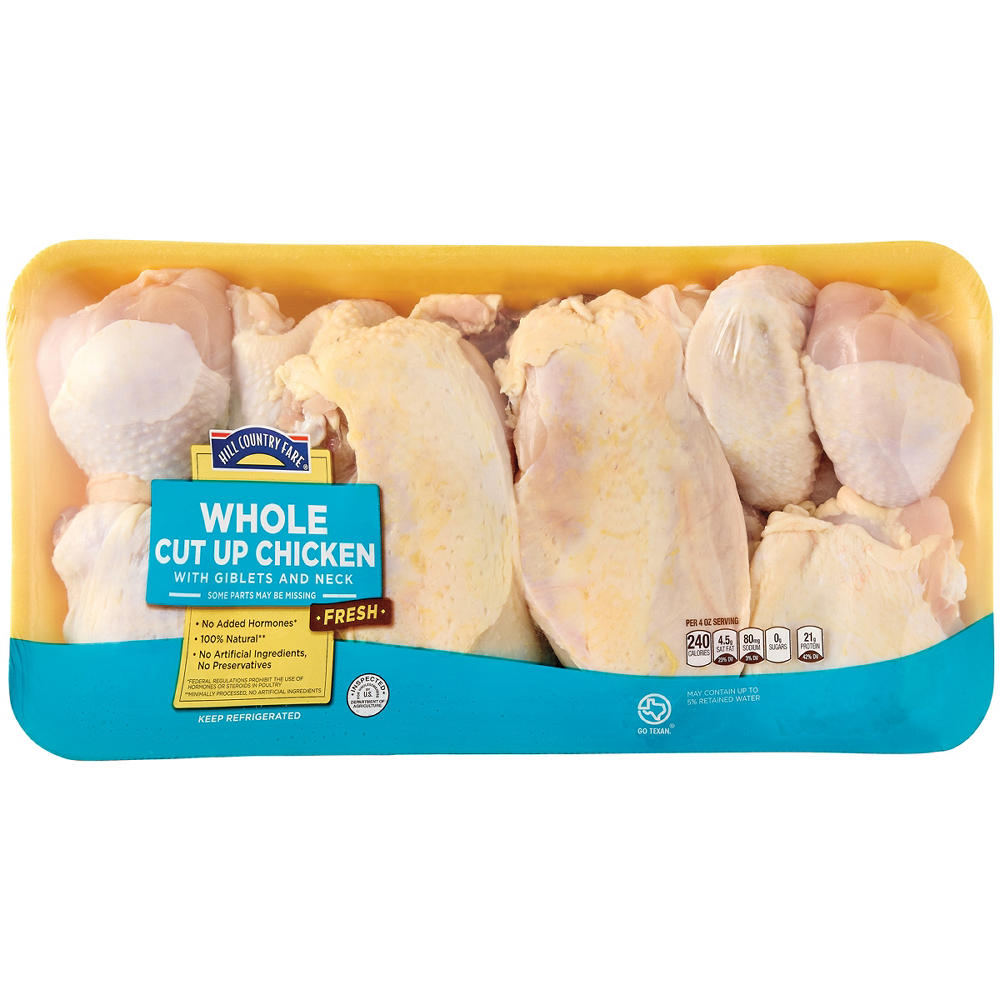Hill Country Fare Whole Cut Up Chicken with Giblets and Neck, Avg. 4.81 lbs