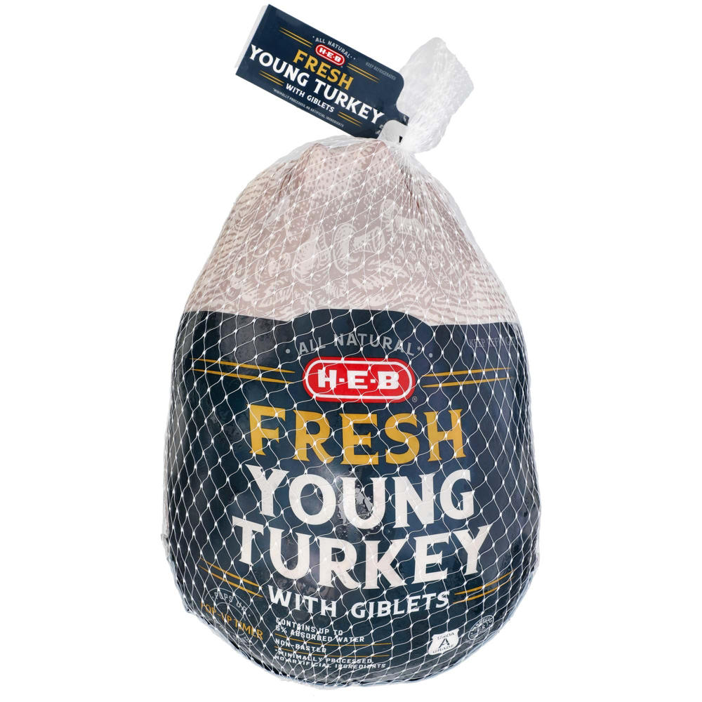 H-E-B Fresh All Natural Whole Young Turkey, 16 - 20 lbs, Avg. 18.0 lbs