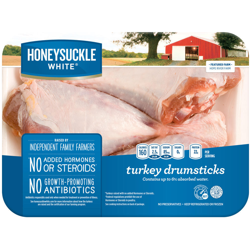 Honeysuckle White Turkey Drumsticks, Avg. 2.12 lbs