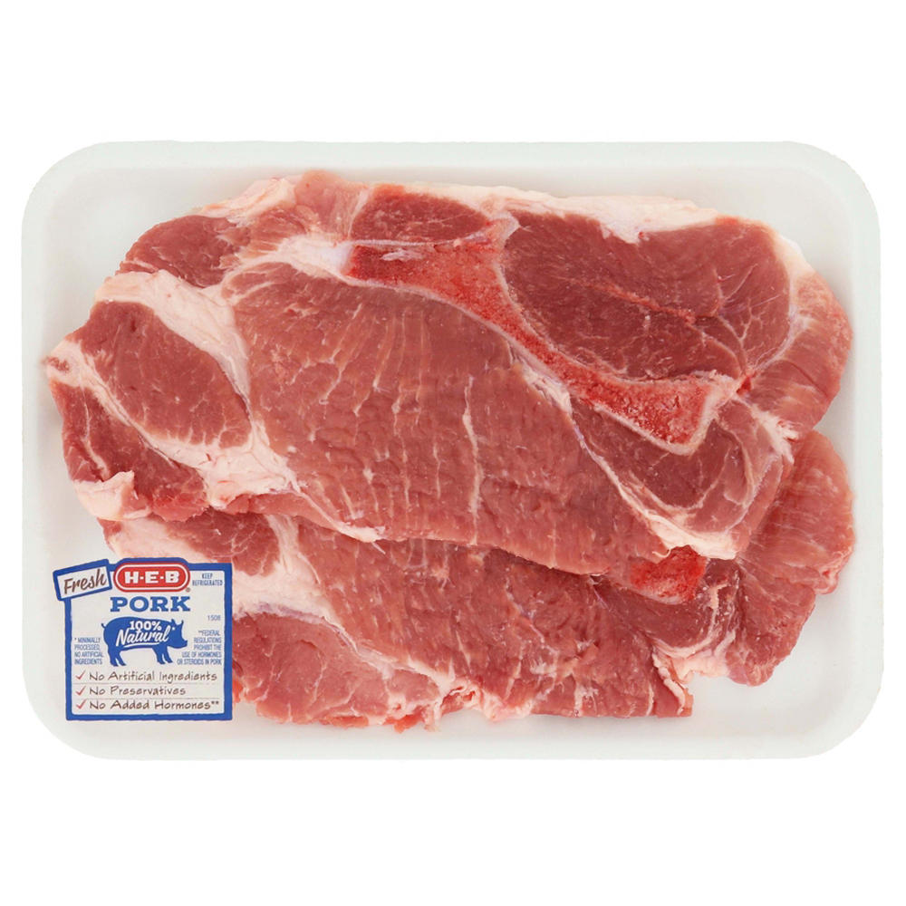 H-E-B Bone-in Boston Butt Pork Steaks, Avg. 1.18 lbs