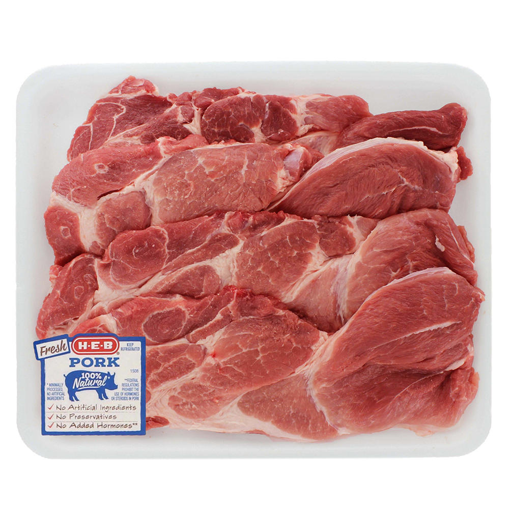 H-E-B Boneless Boston Butt Pork Steaks - Value Pack, Avg. 3.23 lbs