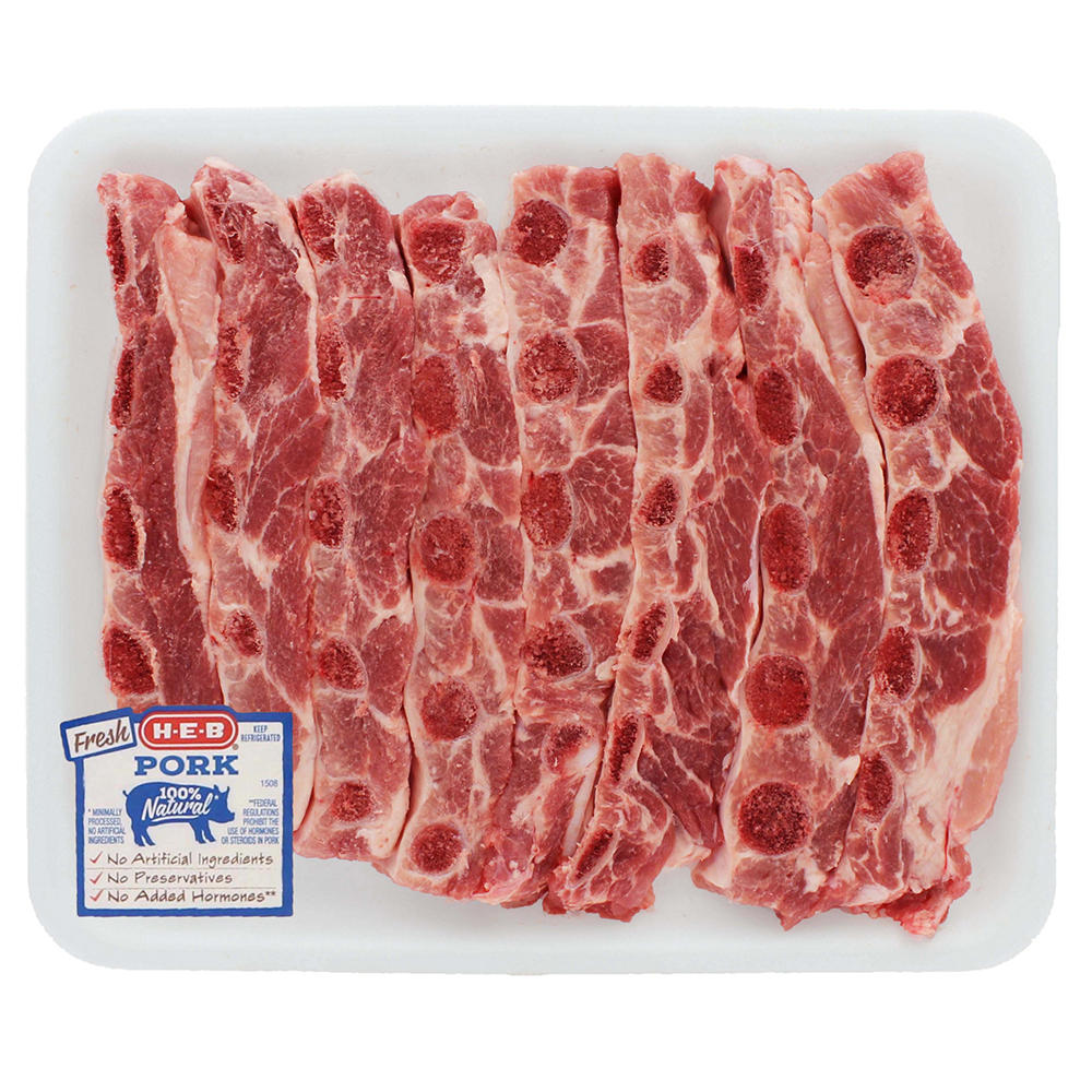 H-E-B Cross-Cut Pork Spareribs - Value Pack, Avg. 2.65 lbs