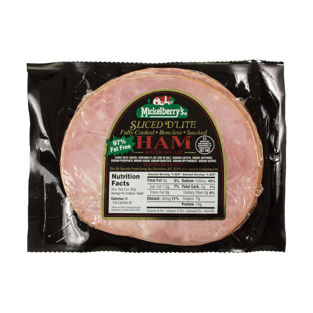 Mickelberry's Sliced D'Lite Ham Slices, Avg. 1.3 lbs