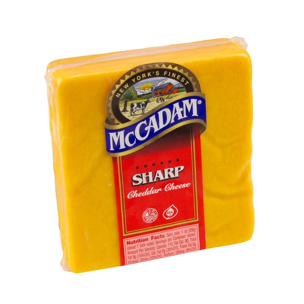 McCadam Sharp Yellow New York Cheddar Cheese, sold by the, Avg. 0.0 lb