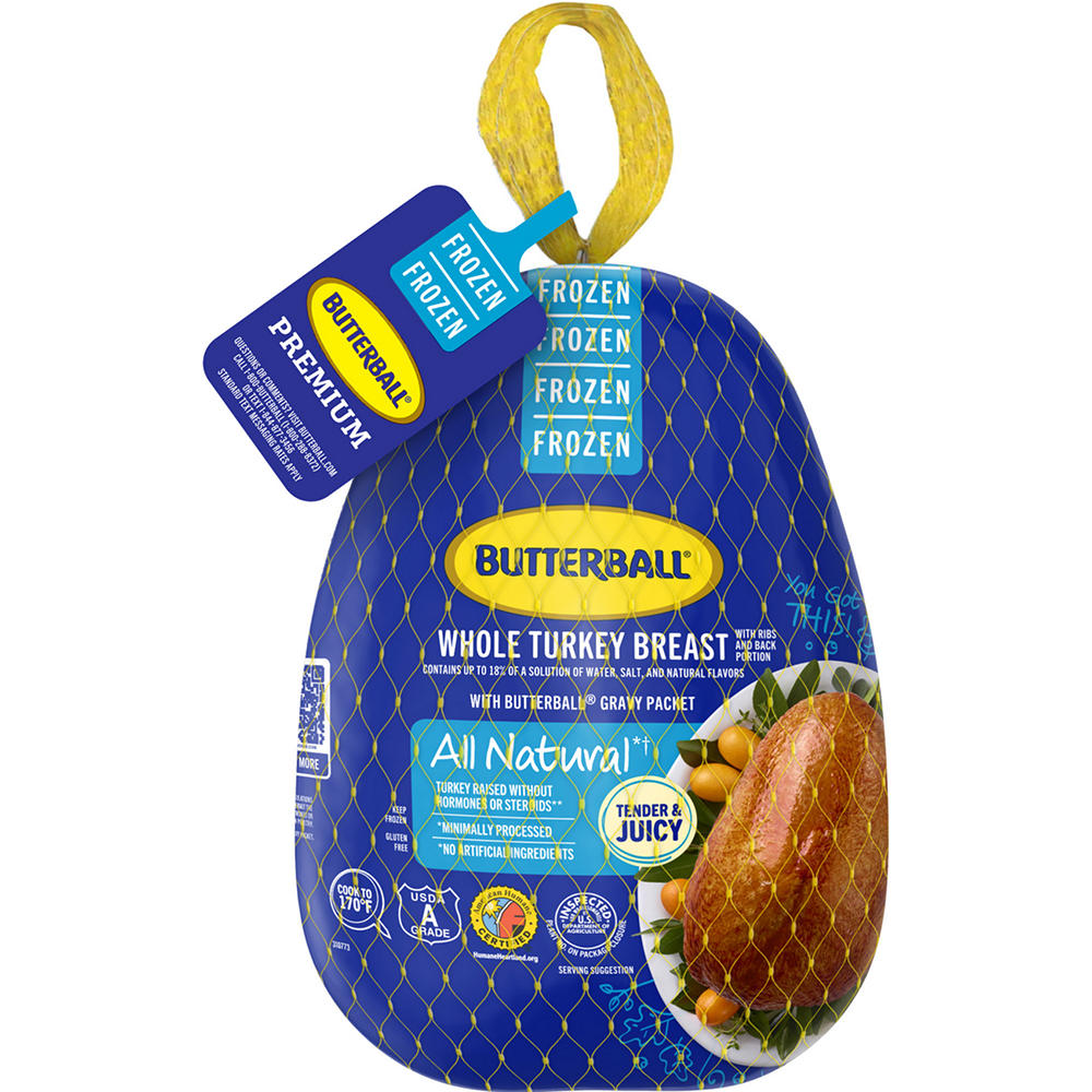 Butterball Frozen Whole Turkey Breast, 3 - 6 lbs, Avg. 4.9 lbs