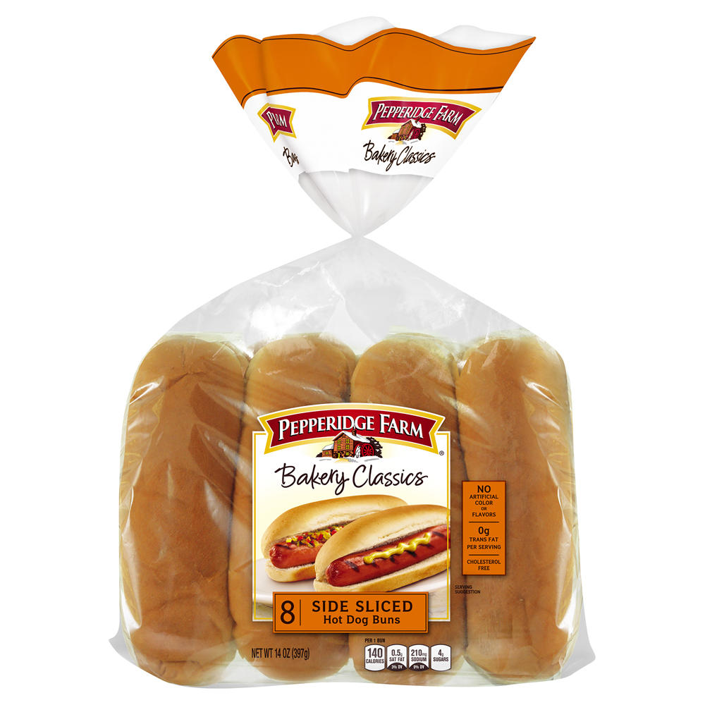 Pepperidge Farm Bakery Classics Side Sliced Hot Dog Buns, 8 ct
