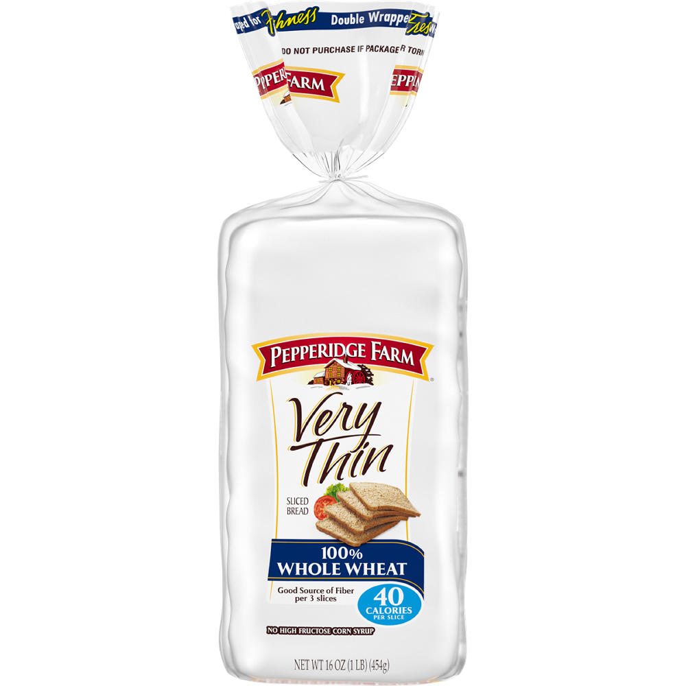 Pepperidge Farm Very Thin 100% Whole Wheat Sliced Bread, 16 oz