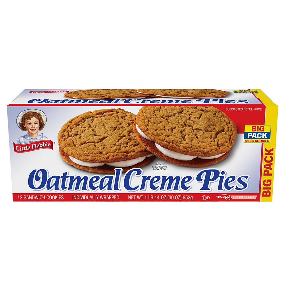 Little Debbie Bigger Oatmeal Creme Pies - Big Pack, 12 ct