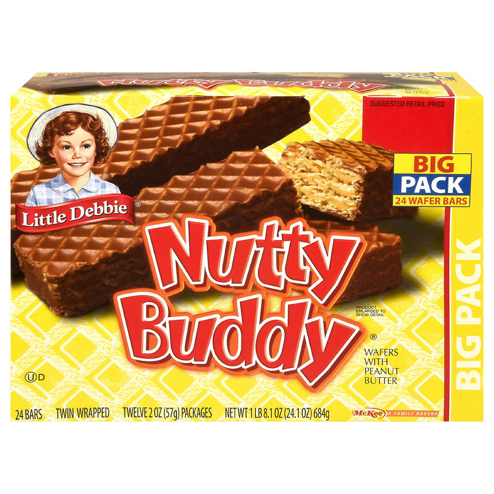 Little Debbie Bigger Nutty Buddy Wafer Bars - Big Pack, 24 ct