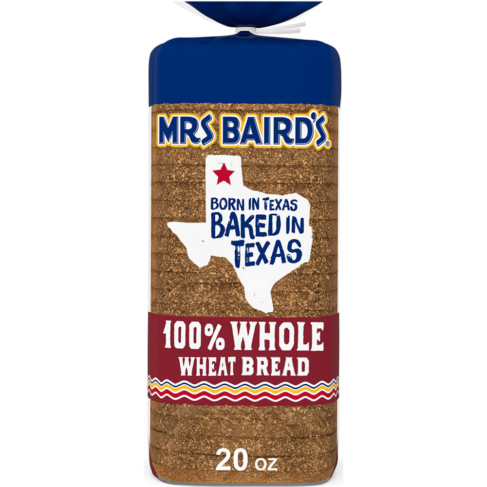Mrs Baird's 100% Whole Wheat Bread, 20 oz