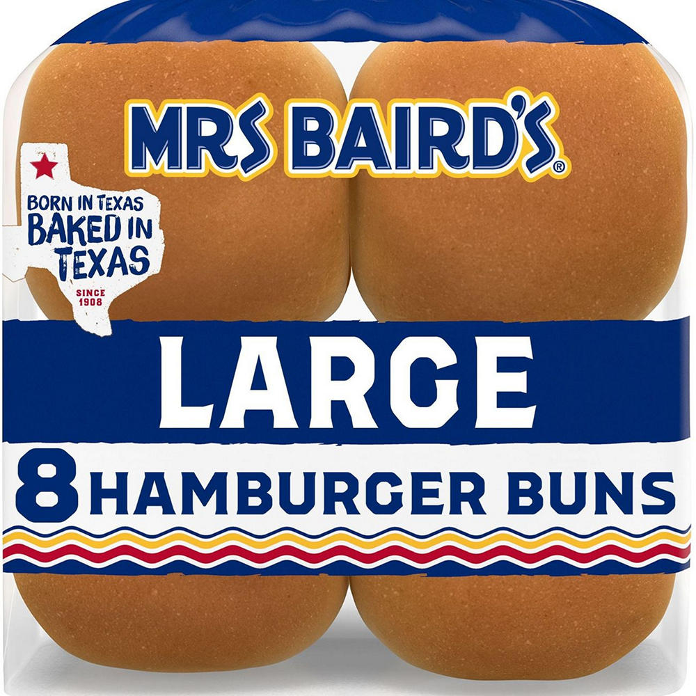 Mrs Baird's Large Hamburger Buns, 8 ct